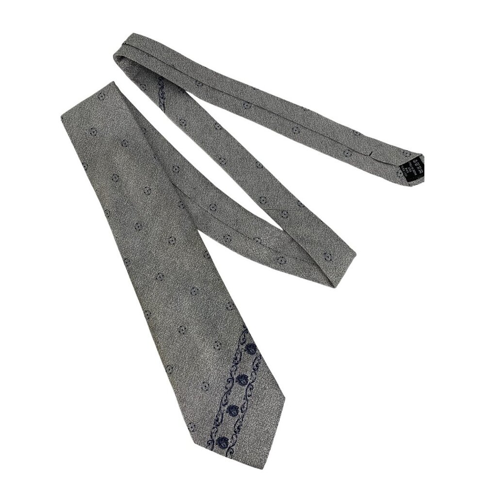 Mens Vintage Gianni Versace Neck Tie Grey Silk Medusa Logo Italy EUC 6836 - Picture 4 of 10